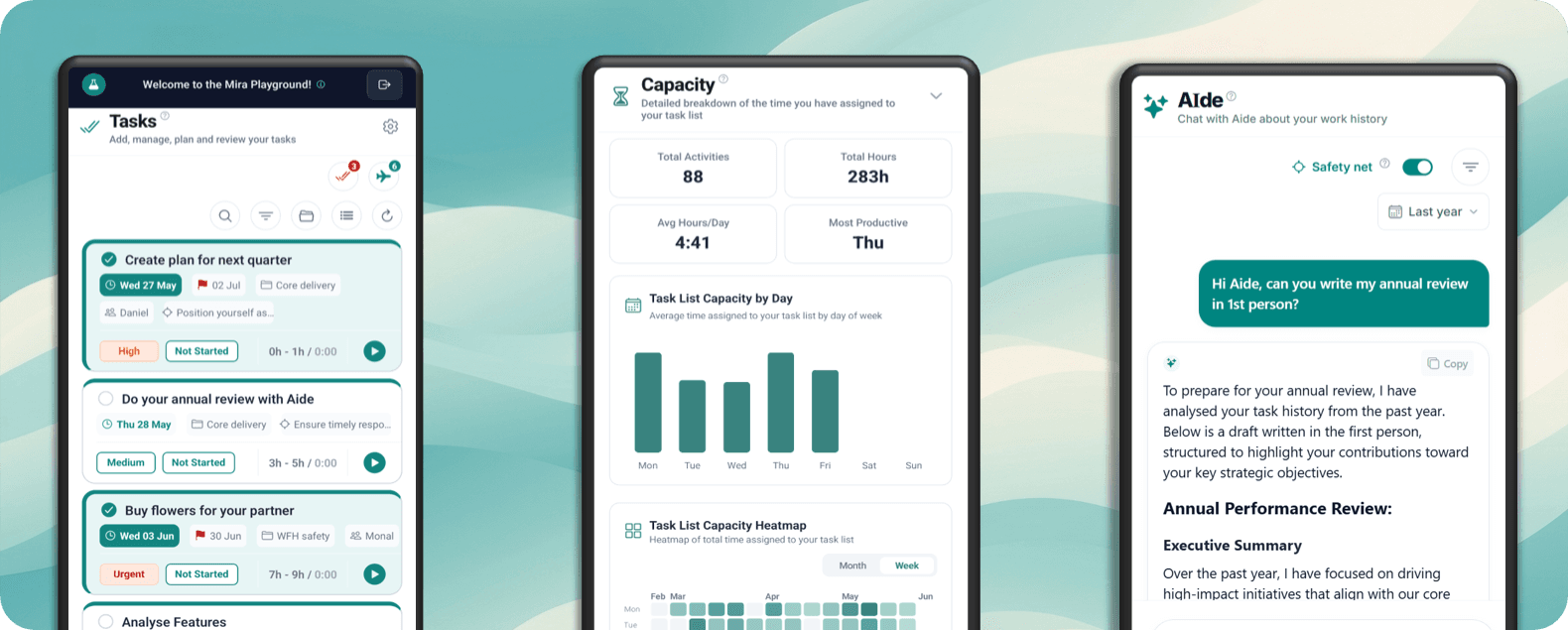 Mira iOS Web App Screenshots and Interface